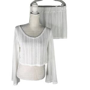 Becotal Swim Coverup Set White Crochet XL Vacation Cruise New